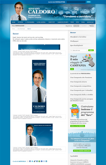 Caldoro Presidente website