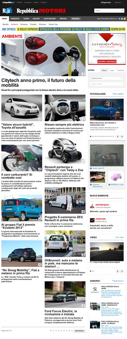 La Repubblica Motori website