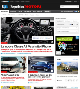 Web design per La Repubblica Motori